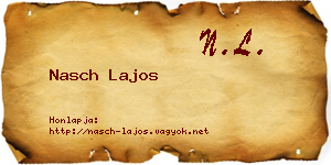 Nasch Lajos névjegykártya